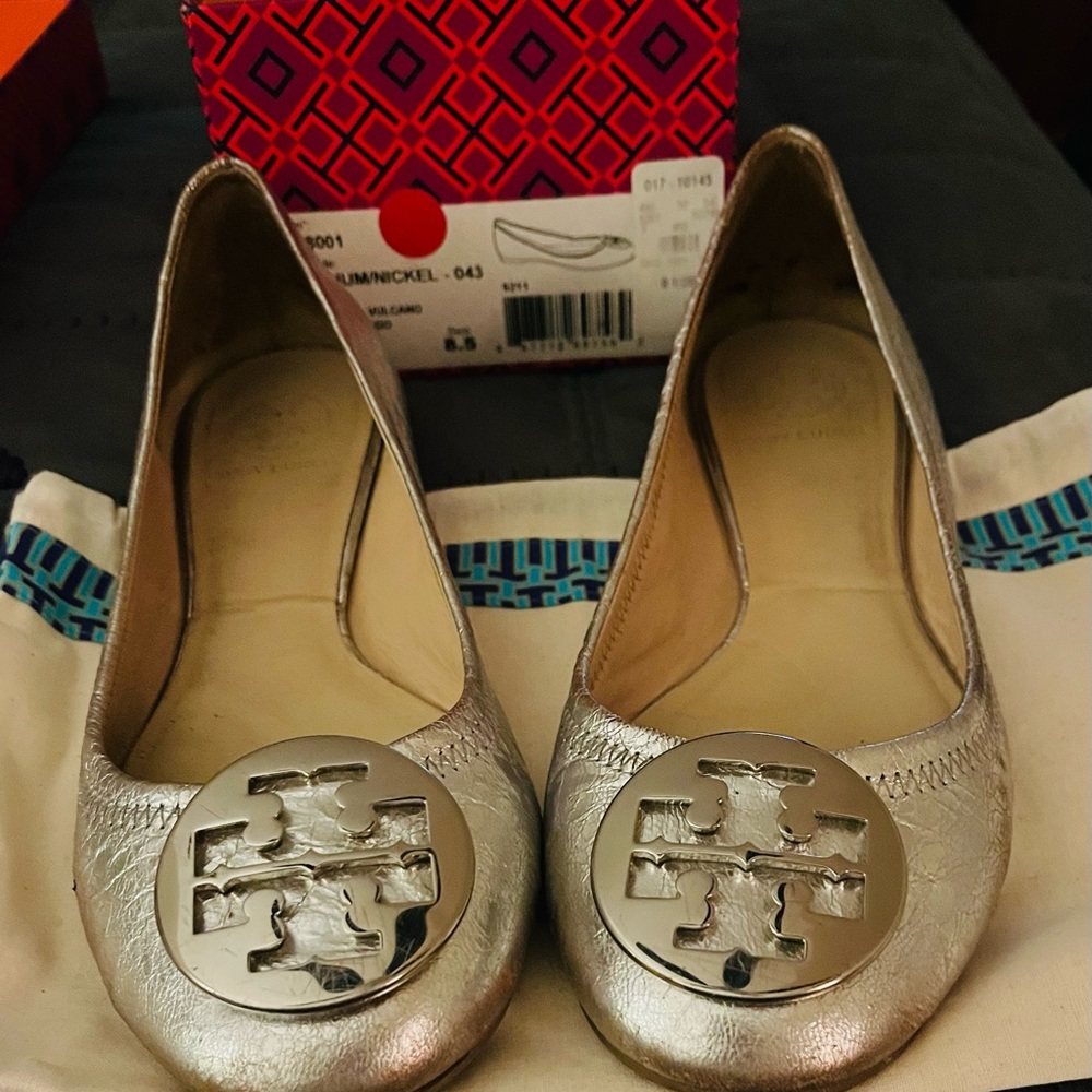 Tory Burch Classic Reva Ballet shoes with shoe bag